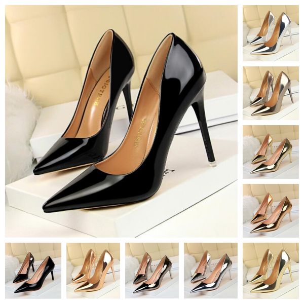 

Dress Shoes New Womens Boat Shoes Pointed Toe Pumps Kitten Heel Dress Shoes Silver Office Work Shoes for Female Black Spring AutumnL464, Red