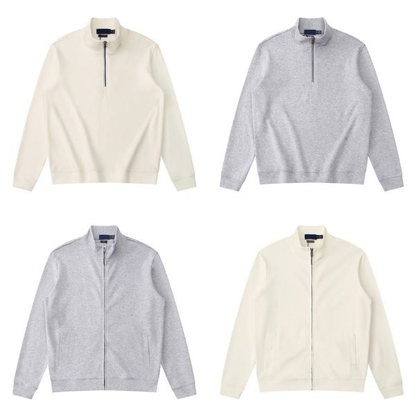 

Mens sweatshirts black sweaters outwear coat zip cardigan pullover khaki grey white casual sweater designer Sweatshirts half zipper stand collar horse, M7-black
