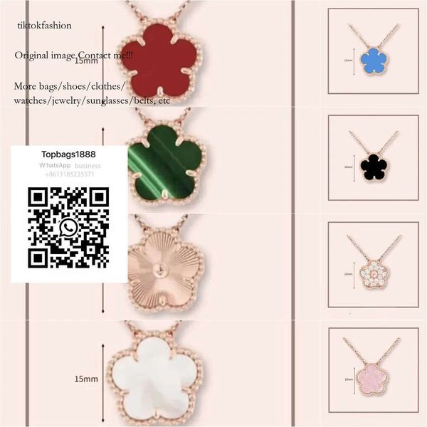 

clover designer for women 15mm necklaces stainless steel jewelry chains sier pendant lucky charm necklace gift have tiktokfas
