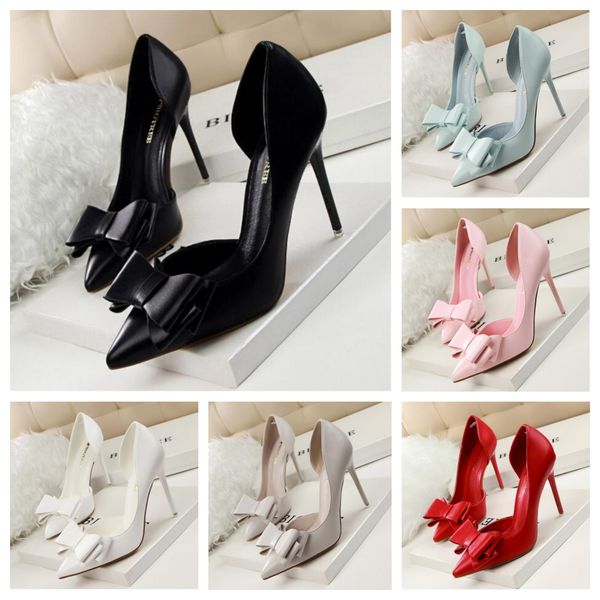 

4cm Women's Pumps Pointed Toe Boat Shoes Plaid New Designer Shoes for Female Bow Slip on Dress Shoes Black White Spring 1209N, Red