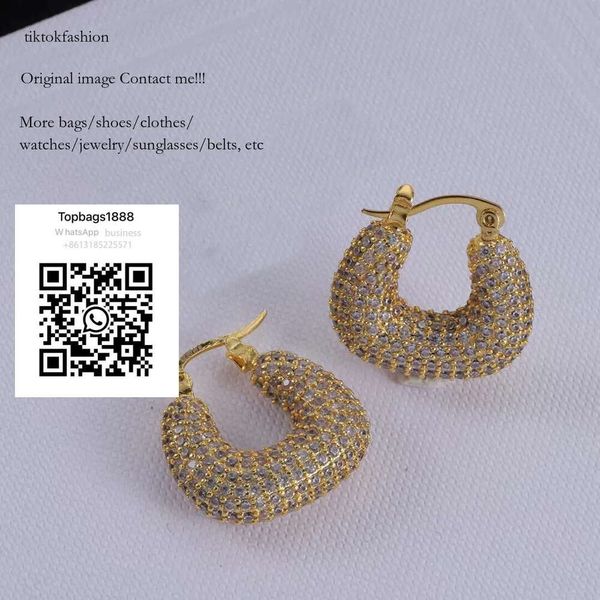 

Gold cubic zirconia stud fashion earrings for women wedding bride gift designer jewelry tiktokfashion