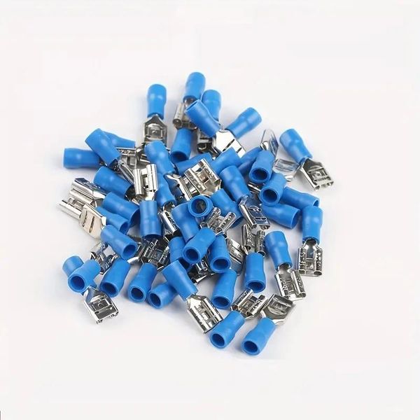 

100pcs, Insulated Female Quick Disconnects - Secure Electrical Crimp Terminal for Spade Wire Connections