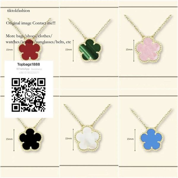 

for Classic 15MM clover stainless steel jewlery mother of pearl dias wer pendant necklace designer jewelry women gift box tik