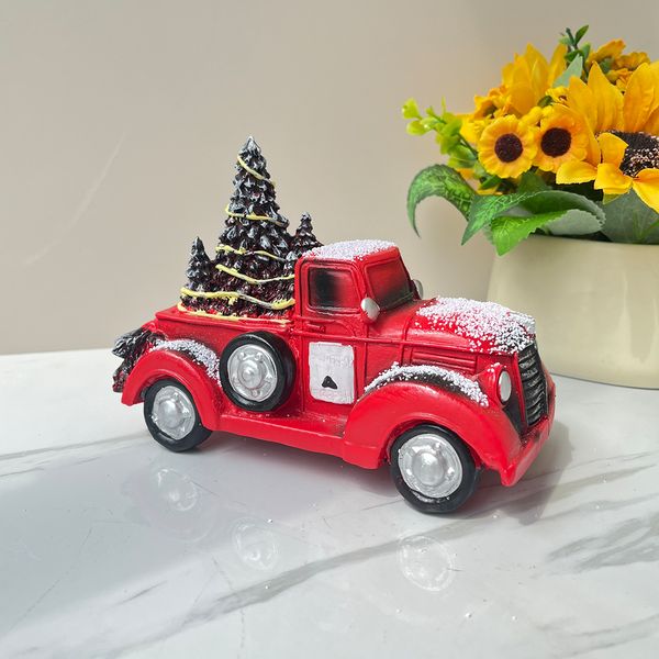 

Christmas Decorations Classic Red Truck Farmhouse Style Centre Decorations