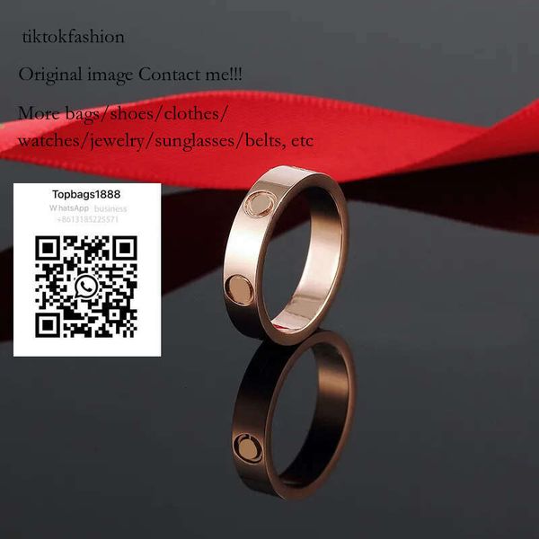 

LOVE Screw Ring Women A Set of Packaging Stainless Steel Polished Rose Gold Zircon Fashion Jewelry Valentine Day Couple Gift