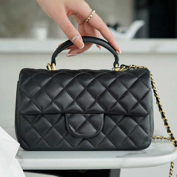 

Evening Designer Bags 2023 CC Handle Mini Classic Flap Crossbody Bag Fashion Women Leather Handbag Wallet Dia Lattice 20cm, Cc-03