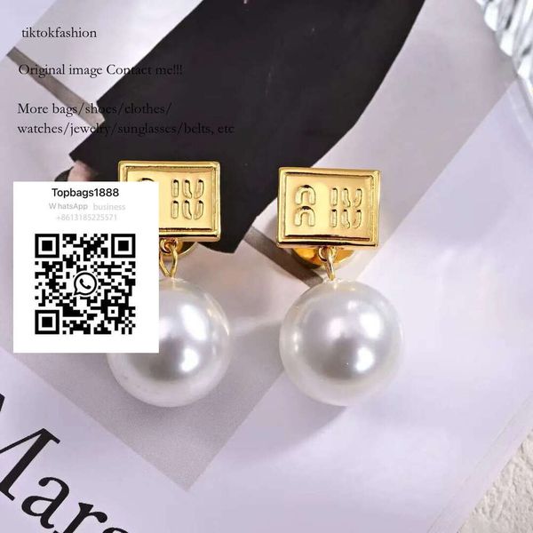 

Golden Pearl stud brand for women Fashion chain bracelet necklace wedding party exquisite gift earrings designer jewelry tikt