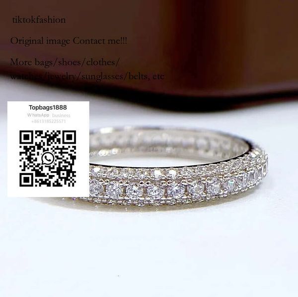 

Eternity Micro Pave Moissanite Dia Ring Sterg Sier Wedding Band Rings for Women Men Promise Jewelry engagement rings tiktokfa