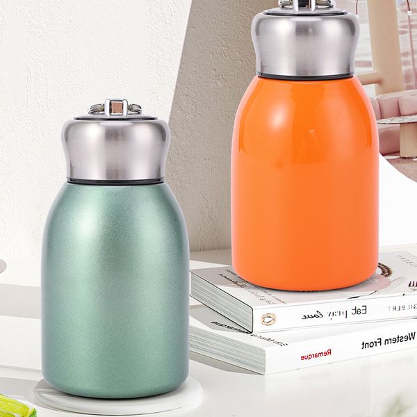 

304 stainless steel small fat cube thermos cup Creative small capacity pocket cup portable handle mini gift cup, Gold