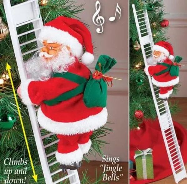 

Electric Climbing Ladder Santa Claus Christmas Figurine Ornament Xmas Party DIY Crafts Festival Navidad