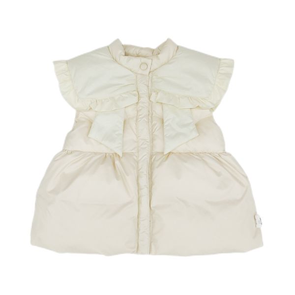 

Customizable ODM Girls' Winter Vest with Pleated Edges White Duck Down Woven Waistcoat Customizable Clothing