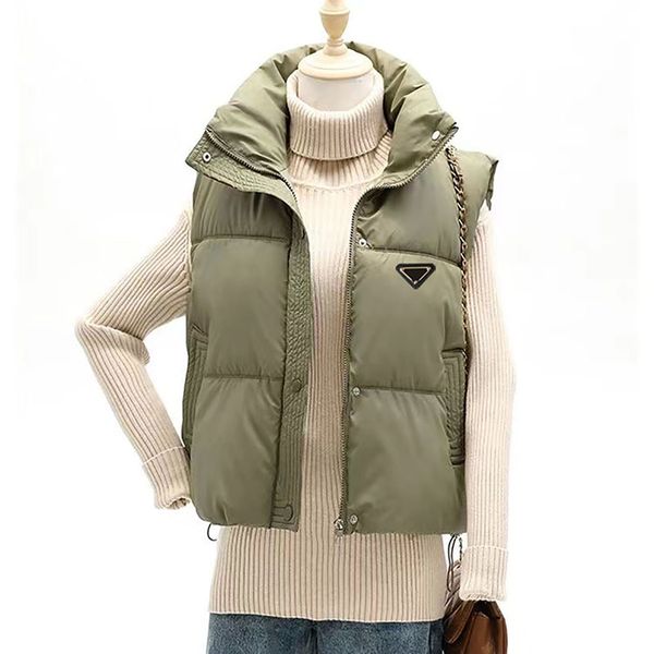 

P womens vests puffy Jacket Sleeveless Woman Jackets Designer Coat Matte Slim Outwears Coats designer jacket puffer vest women apparel coat asian size, Red