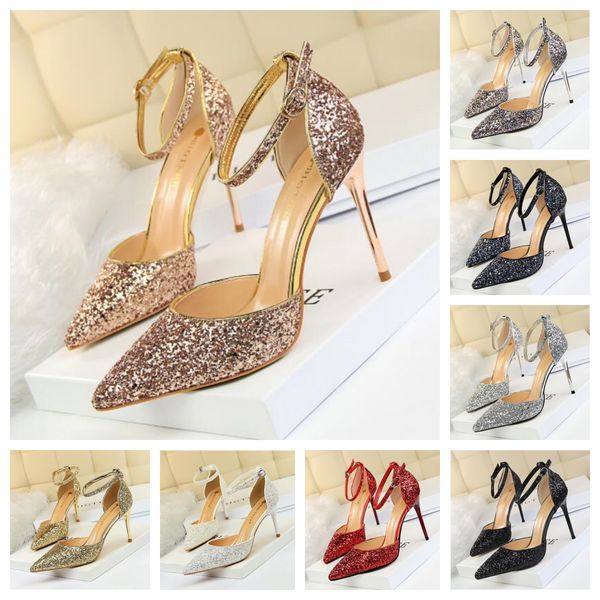 

Green Red Silver Heeled Pumps Shoes Woman High Heels Platform Fashion Round Toe Women's Heeled Office Party Dress Wedding Shoes