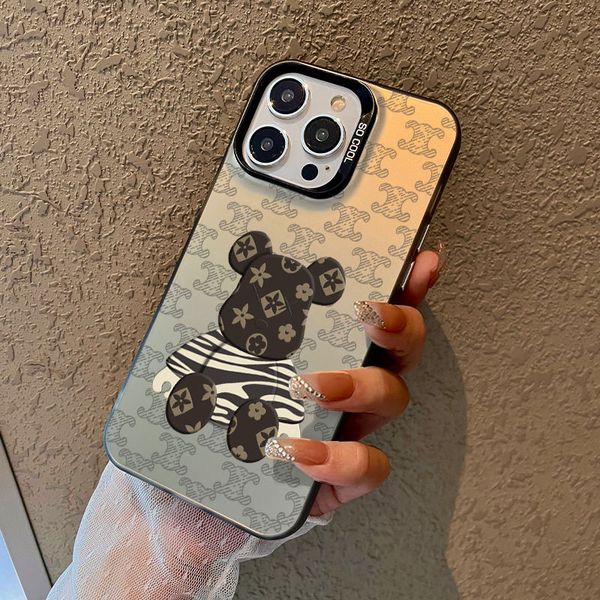 

Popular Bear Phone Case for iPhone 16 15 14 13 Pro 12 11 Pro Xs X XR Max 8 7 SE Aurora Hard PC+TPU Cases Back Cover, S541p1white