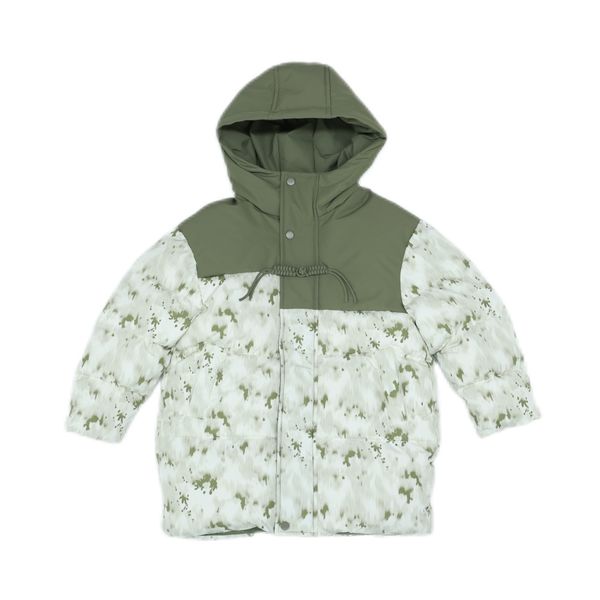 

Men's Casual Streetwear Winter Jacket Waterproof Puffer Duck Coats Zipper Breathable Washed Techniques Polyester Printed, Green