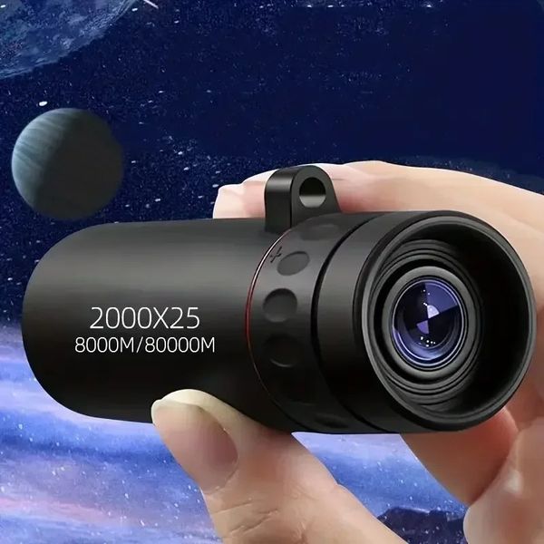 2000x25 HD Monocular Mini Portable Mobile Phone Telescope with Holder Outdoor Camping Hunting Birdwatching Telescopes