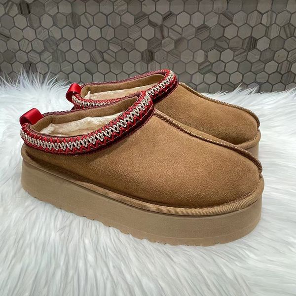 

2024 Designer slipper boots Mustard Seed Chestnut Fur slides Sheepskin Classic Ultra Mini Platform Boots Winter Women's Flat Shoes Suede With box, G-10