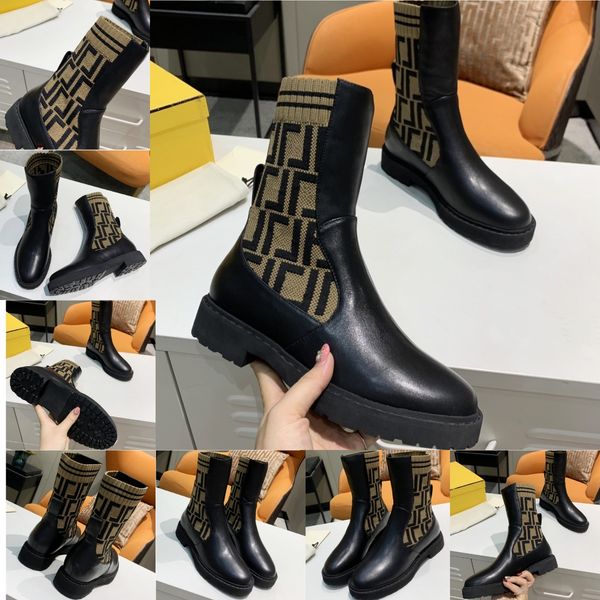 

Designer boots mid short winter boots warm women's boots classic style flat sole boots elastic surface boots Martin fashion boots, S-11