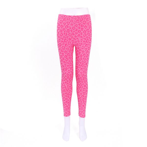 

Outdoor breathable leopard print low-rise exercise yoga pants, Black