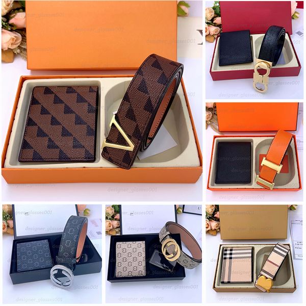 

Mens Belt Luxury Designer Belt and Purse Gift luxury brand classic fashion belt Brand name set Letter metal buckle leather mens luxury belt high quality with gift box, 4#