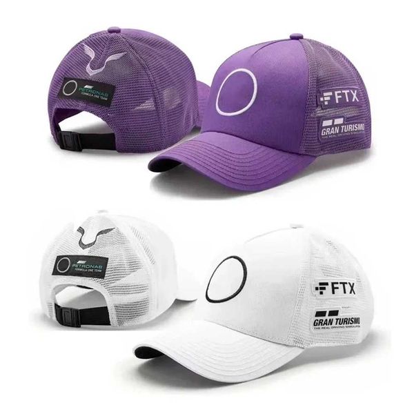 

High quality Moto Gp F1 racing team baseball cap hollow mesh embroidered snap button suitable for Mercedes business gifts W241019, Sky blue