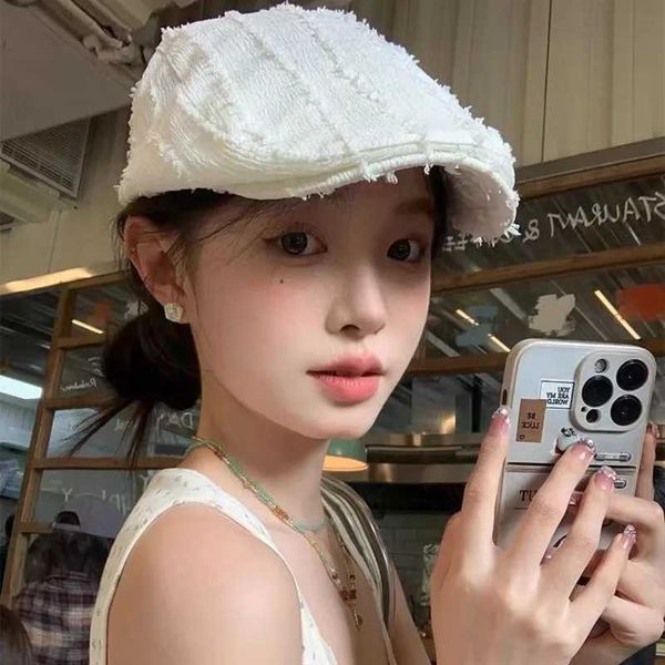 Berets Fashion Unisex Solid Color Fabric Beret Cap For Women Japanese Style Painters Hat All Matched Autumn Retro Hat Female Gift z241018