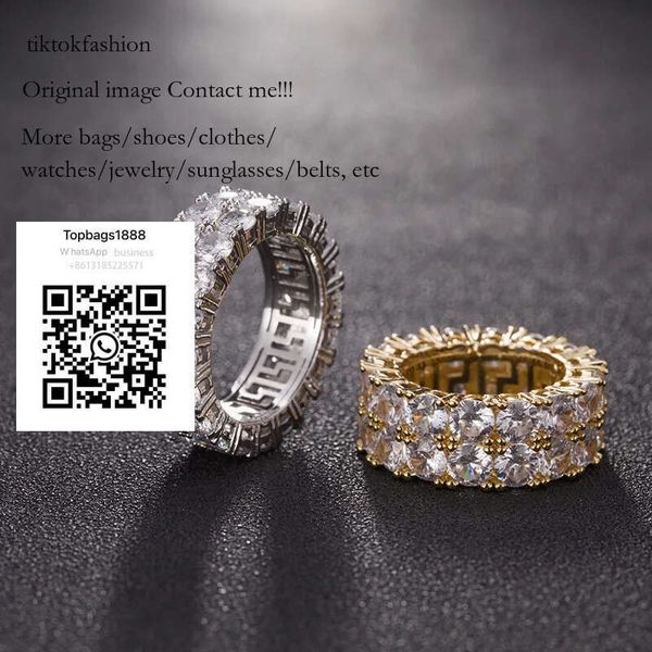 

Hip Hop Rings Micro Pave CZ Stone Band Men Women Charm Jewelry Crystal Zircon Dia Gold Sier Plated Wedding Ring tiktokfashion