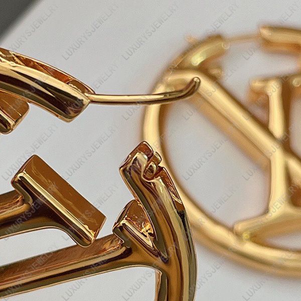 

High Quality 18K Gold Plated Earrings Designer For Women Luxury Hoops Letter Earring With Box Branded Jewelry Valentine's Day Christmas Gift Wedding Party Jewel