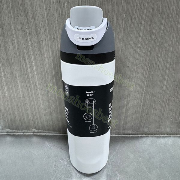 

Fashion Brand Owala Insulated Portable Outdoor Sports Water Bottle Handheld Straw Fruit Cup Drink Thermos Waterbottle Cups, Brown