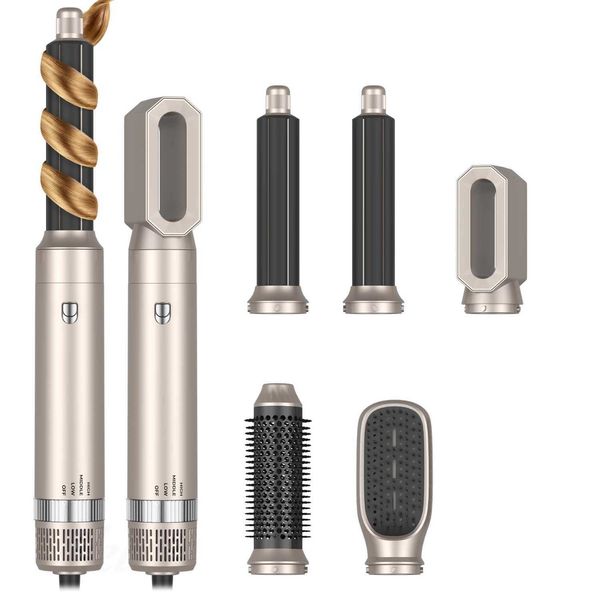 

Dryer 5 in 1 Multifunctional Electric Comb Negative Ion StraightComb Curg Iron Detachable Bruening Brush Hair DryerXJ241010, Black