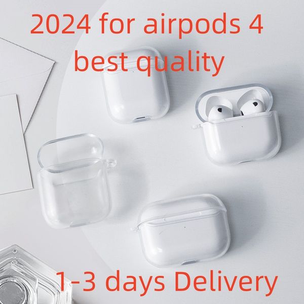 

2024 NEW For Airpods Pro 2 airpod 4 Headphone Accessories Solid Silicone Cute Protective Earphone Cover Apple Wireless Charging Box Shockproof Cases
