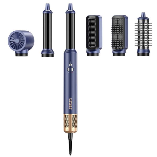 

Professional 6-in-1 Styler: Style, Curl, and Dry Your Hair Like a Pro, Red