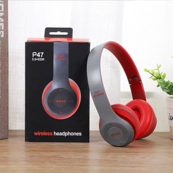 Factory direct sales P47 head-mounted Bluetooth headsets with ultra-long battery life and foldable card slot wholesale headphones