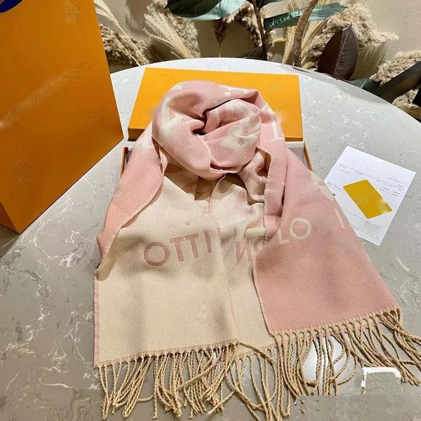 

winter shawl new Women thermal designer Cashmere fashion bib men scarf Black couple style Khaki pink gray a