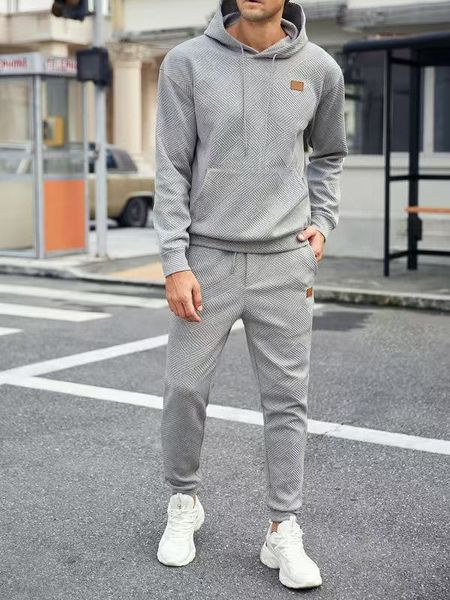 

2024 hot new casual sports hooded big yards sweater men's Europe and the United States high street wind suit, Brown