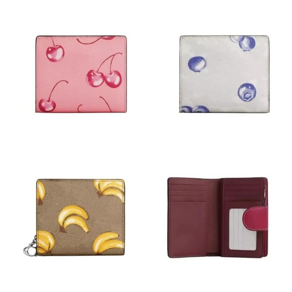 

Designer Fashion Fruit Credit Card Long Short Daily Leisure Portable Women's Wallet, Gold