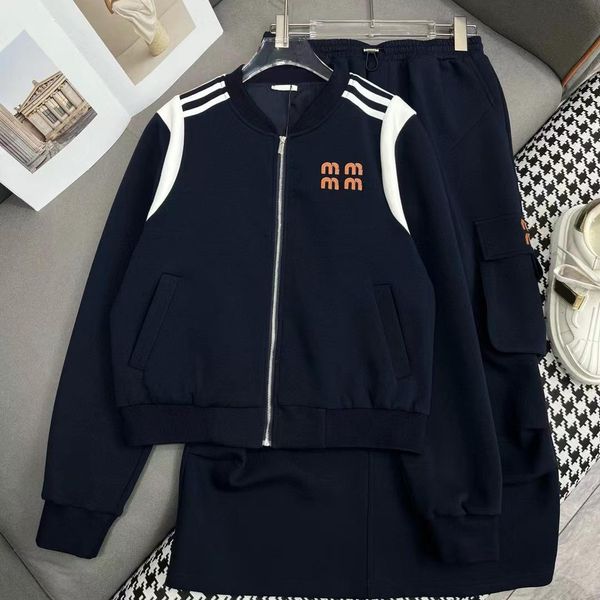 

designer two piece dress woman Sets Two Piece Dress womens track Two Piece Sets autumn suits women jacket dress casual sports style sets, Black