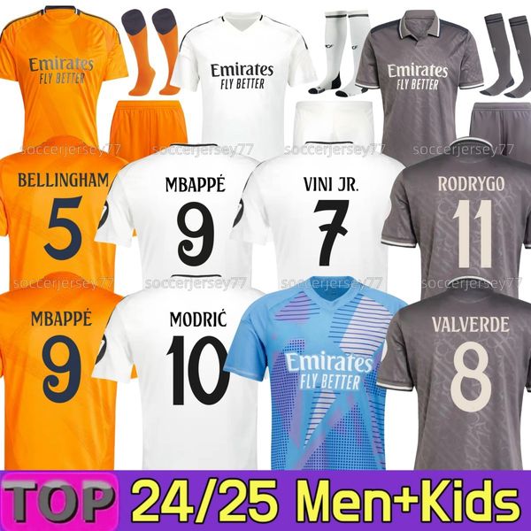 

24 25 VINI JR MBAPPE Soccer Jersey BELLINGHAM RODRYGO VALVERDE Football Shirt Real Kids Kit Madrids Player MODRIC CAMAVINGA ARDA GULER COURTOIS men kids kit, Red