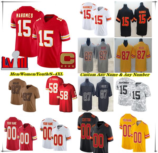 

Patrick Mahomes Jersey Football Travis Kelce Isiah Pacheco Kareem Hunt Carson Steele Rashee Rice Xavier Worthy Chris Jones Justin Reid Derrick Thomas Jaylen Watson, Men white style