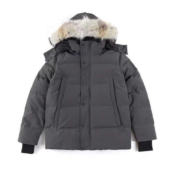 

New High Quality Winter Parka Down Wyndham Hoodie10A Mens Womens Designer Thick Warm and Comfortable Jacket, Gray