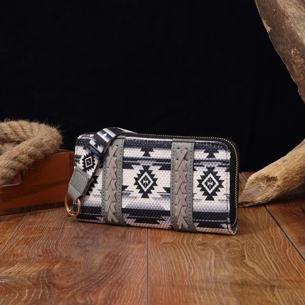 

Men Fashion Card Bag European And American Vintage Print Bohemian Style Wallets Lady Holding Purse BFP2410235 PTP4, White