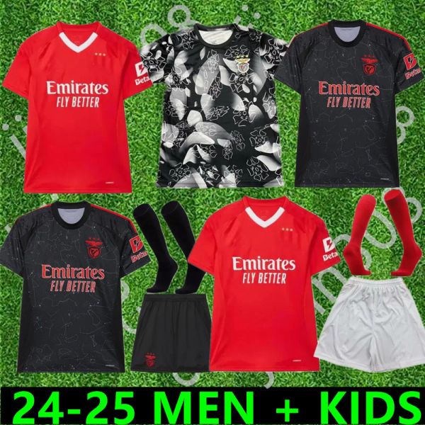 24 25 BEnfiCas Soccer Jerseys DARWIN CHIQUINHO RAFA SEFEQOVIC OTAMENDI G.RAMOS 2023 2024 Home Men Kids Kit Football Shirt GRIMALDO J.WEIGL J.MARIO Football Uniforms