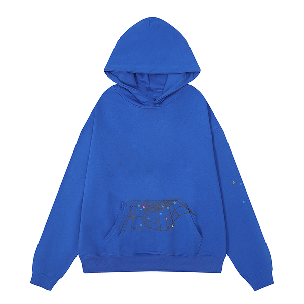 

Hoodies Sweatshirts Men's Clothing fashion trend Apparel hip-hop foam letter spider web pentagram element couple hoodie loose high-quality autumn new clothes, Blue