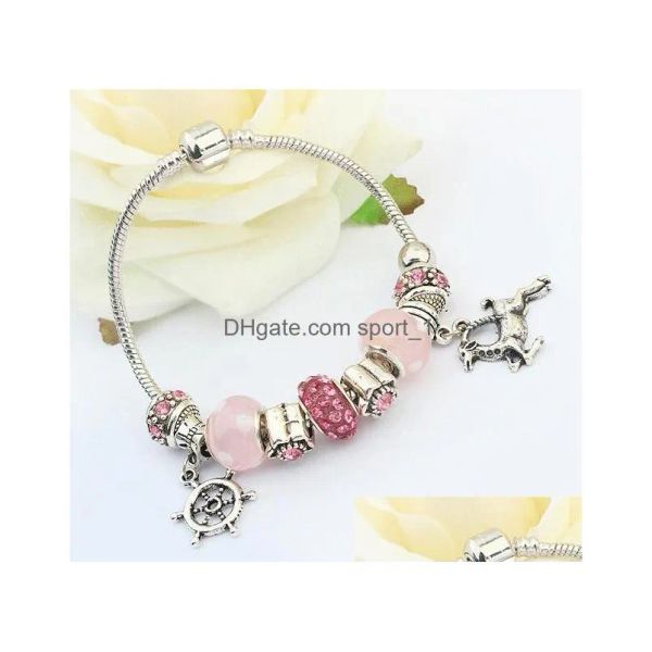 

Womens Charm Bracelets Beaded Bracelet Shining Fawn Pendant Crystal Nice Party Accessories Christmas Present Ship Drop Delivery Jewelr BFP2410238 PTP2