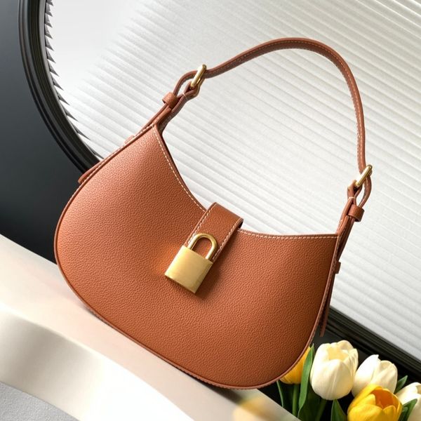 

10A Designer tote bags designer women crossbody handbag 26cm Handmade real cowhide underarm Dinner brown bag with box 05, Black
