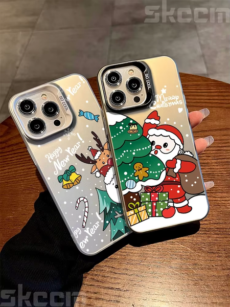 

Christmas Phone Case for iPhone 16 15 14 13 Pro 12 11 Pro Xs X XR Max 8 7 SE Laser Hard PC+TPU Cases Back Cover, H377p10gray