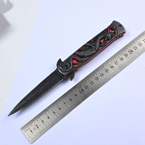 

Folding Blade Knife Survival Camping Hunting EDC, Dragon Handle with Clip Great Gift Multi-Tool Knife for Man