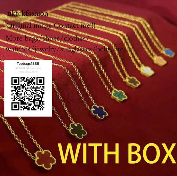

TOP With BOX Classic Clover Necklace Pendant Pearl Mother S sier Plated for Women's Girl Valentine's Mother's Day Engagement
