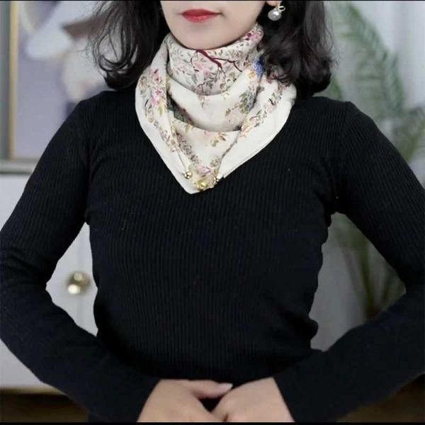 

warm Buckle Protection New silk Small Ne designers Magnetic scarvesreal scarf Texture nice Women