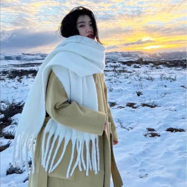 

For Shawls Mohair 1PC 210 Warm Soft Thickened Wrap Long 49cm Multi-style Cashmere Girls Scarf Women Scarves Winter Tassel go